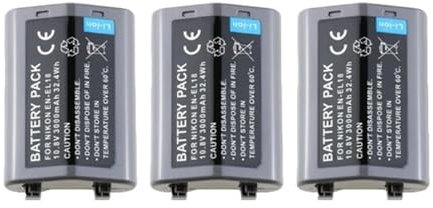 Batterie Au Lithium EN-EL18a EN-EL18 Batterie + Chargeur De Charge Rapide, Compatible for Nikon en EL18a en EL18 D850 D800 D800E D4 D4S D5 D6(3X Battery)