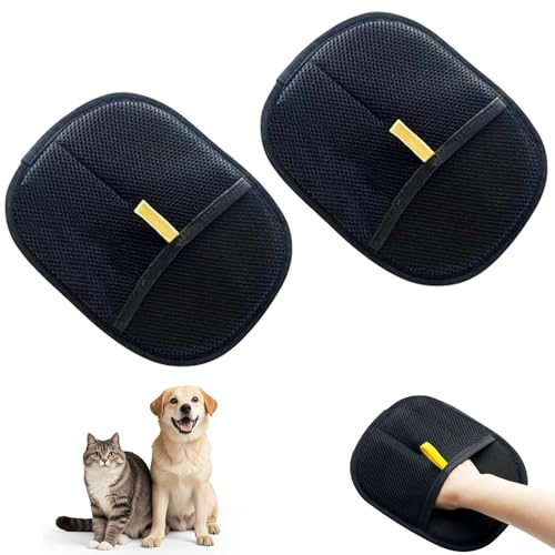KiBlithemor Fell Magnet Handschuh, 2 Stück Tierhaarentferner Handschuh, Katzenhaarentferner Handschuh für Katzenhaare & Möbel, Auto & Kleidung