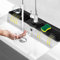 Folding Faucet mat for Kitchen Sink, Sink Splash Guard Behind Faucet, Silicone Faucet Handle Drip Catcher Tray, Silicone Kitchen Faucet mat, Faucet Draining mat of Sink Accessories With Button Lock