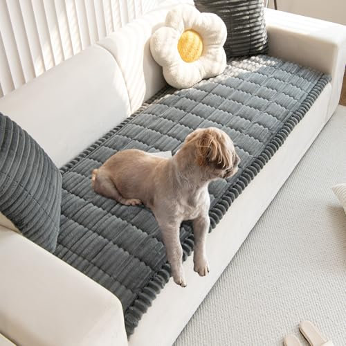 Situhaonan Dicke Sofa überzug Waschbar für Haustiere, Couch Überzug, Anti-Rutsch Sofabezug, (Dark Grey, 70x150cm)