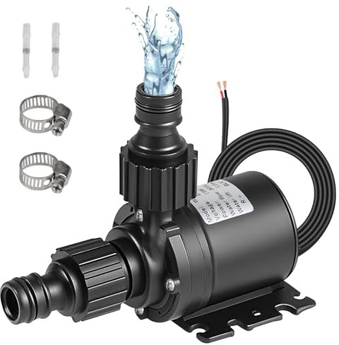 EXLECO Mini Pompa Acqua 12V DC, Pompa Acquario Sommergibile Brushless 800L/H 5M, Micro Pompa Dell'acqua per Acquario, Piccola Pompa Sommersa per Acquario Fontana Circolazione dell'acqua