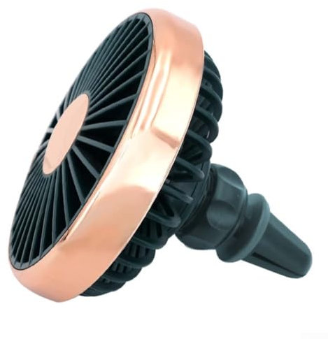 Ventola con clip per bocchetta dell'aria per auto, 3630 giri/min, per un comfort fresco nelle calde giornate estive (verde scuro oro)