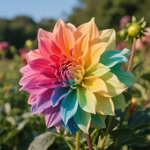 IOUPLIUKDF/Dahlia Bulb,Dahlia Bulbs Mix,Excellent Display,Perennial,Beautiful Big flower-2bulbs-A