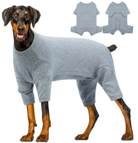 Hjyokuso OP Body Hund 3XL, Hunde Schlafanzug für Kleiner Mittelgroße und Große Hunde, Hundebody nach Operation, Schutzanzug gegen Allergien Haarausfall Lecken, Hundepyjama Grau