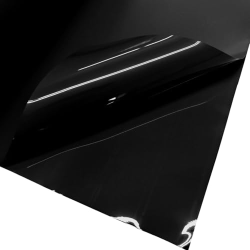 Lackfolie Meterware 130 cm breit 180µ Tischdecke Bespannung viele Farben PVC Folie glänzend Dekofolie Bespannung Bierbank Tisch Abdeckung (Schwarz)