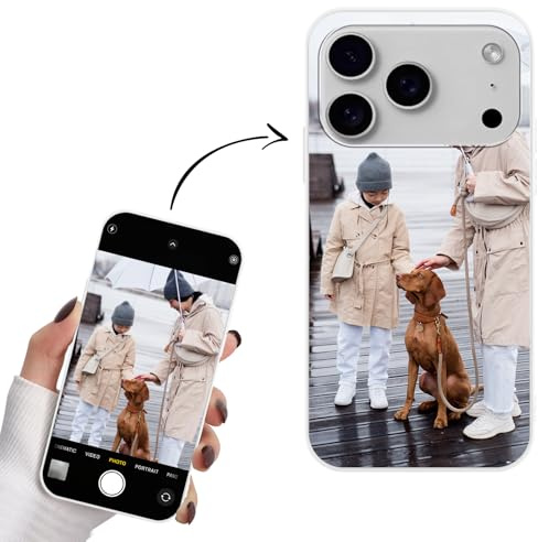 Yoedge Personalisierte Handyhülle für iPhone 17 Pro Max Hülle Selbst Gestalten mit Eigenem Foto Bild Text Personalisiert Case Individuelle Geschenk Schutzhülle Weiß Cover für iPhone 17 Pro Max 6,6
