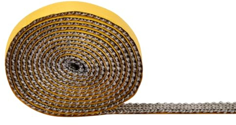 Junta Refractaria Chimenea, Cinta de Sellado para Chimenea, Cinta Aislante Termica, Junta Fibra de Vidrio, Autoadhesiva Resistente, para Chimeneas Estufa de Leña Puerta de Hornos (3mm x 10mm x 3m)