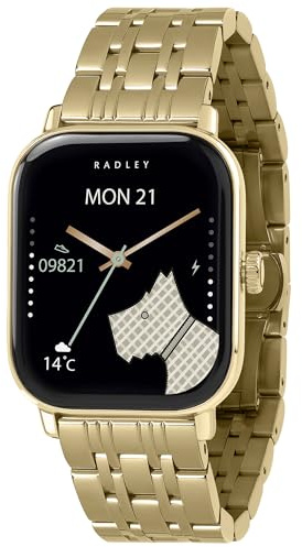RADLEY Series 56 Smart Watch for Women with Hands-Free Calling, 1.75'' Touch Screen, Step Count, SOS Feature,Health Fitness Tracker, Heart Rate Monitor, Music Control, Stainless Steel Strap