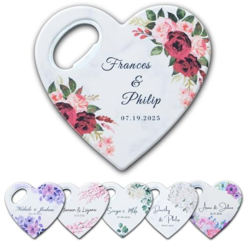 Personalisierte Hochzeitsgastgeschenke Magnet-Flaschenöffner, Bridal-Shower Gastgeschenk, herzförmige Hochzeitssouvenirs mit Dankeskärtchen, personalisiertes Geschenk zur Taufe (Set mit 30 Stück)