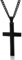 Gkmamrg Kreuz Anhänger Edelstahl Kreuzanhänger mit 55cm Halskette für Herren Damen Frauen,Silber schwarz Gold (Silber) (Silber) (schwarz 5cm*3cm)