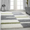 Carpetsale24 Hochflor Teppich 140 x 200 cm Grün-Grau – Weicher Shaggy Flokati im Karierten Design – Vielseitiger Bodenteppich für Wohnzimmer, Schlafzimmer oder Gästezimmer – Pflegeleicht