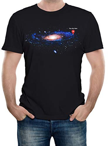 Space T-Shirt Men | Funny You are Here Galaxy Tee | Science Astronomy Gift