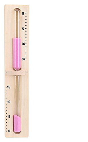 Fdit Sablier à Sable Minuteur Rotatif Sablier 15 Minutes Compte à rebours en Bois Sablier Minuteur à Sable Rose