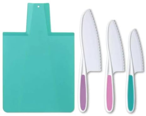 TOVLA JR. Premium Montessori Kid-Safe Knife & Cutting Board Set – Real Kitchen Tools for Toddlers & Young Kids Learning to Cook, Safe & Easy for Begin...