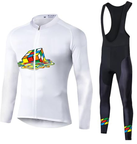 UGLY FROG Radtrikot Set Atmungsaktive Herren Winter Fleece Radsport Fahrrad Trikot Langarm + Bib Lange Hosen mit Sitzpolster