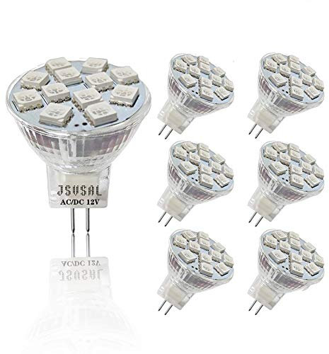 JSVSAL Lot de 6 ampoules LED 3 W MR11 GU4 Bleu – 9-24 V AC/DC MR11 Spot LED G4/GU4.0 Bi-Pin Base, 20 W/30 W Ampoules halogènes équivalentes à l'éclairage encastré paysage (bleu)