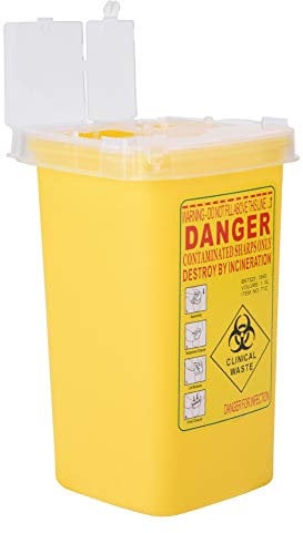Nikou Boite DéChets MéDicaux,Poubelle A Aiguille,Boite Aiguille Medical,ÉLimination Des Aiguilles Biohazard, Conteneur En Plastique Pour Objets 1 L (Couleur : Yellow)