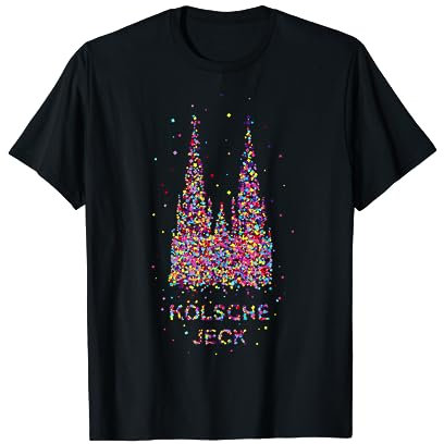 Kölsche Jeck Kölner Dom Fasching Karneval Konfetti Kostüm T-Shirt