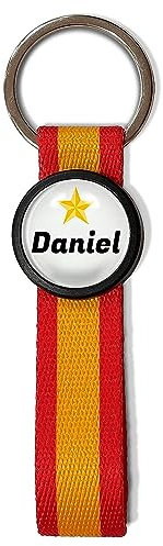 Porte-clés Espagne personnalisé avec nom. Porte-clés en textile avec drapeau. Cadeau personnalisé. Espagne. Différents modèles. SOCCER ESPAGNE