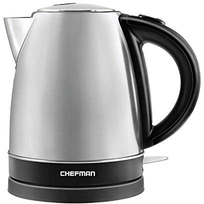 Chefman Stainless Steel Electric Kettle w/ 360° Swivel Base, Auto Shut-off & Boil-dry Protection, BPA-free Interior and Cool-touch Handle, 7+ Cup Capacity, 1.7 Litre