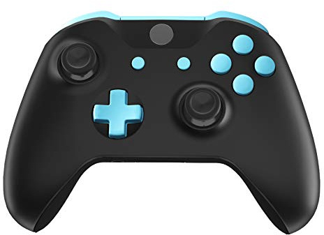 eXtremeRate Boutons Customisé Complet pour Xbox One S/X Manette, Trigger LB RB LT RT Bumpers D-Pad ABXY Start Back Sync Buttons de Remplacement pour Xbox One S/X Manette (Modèle 1708), Bleu Céleste