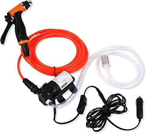 Pompa dell'acqua ad alta pressione Greensen Pompa dell'acqua ad alta pressione, lavatrice portatile per auto, autolavaggio elettrico 12V 80W per auto, moto, marina, lavaggio da campeggio