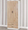 URBNLIVING Tall Wooden White 2 Door Wardrobe With 2 Drawers Bedroom Storage Hanging Bar Clothes (White Carcass + Oak Drawers)