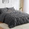 Luxury Alford Alexander Pin Tuck Pinch Pleat Duvet Quilt Cover Reversible Diamond Bedding Set With Matching Pillowcases Grey Double 200cm x 200cm Approximate