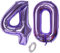 Luftballons Zahl 40, Zahl ballon 40 lila Luftballons 40. Geburtstag deko frau Folienballon 40 Zahlballons 40 lila XXXL 40 Riese Aufblasbar Helium Ballon 40 jahre Geburtstag Deko frauen lila(40)