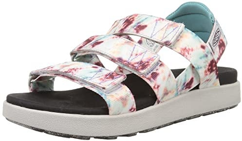 KEEN Women's Elle Strappy Casual Stretch Platform Open Toe Sandals, Andorra/Tie Dye, 38 EU