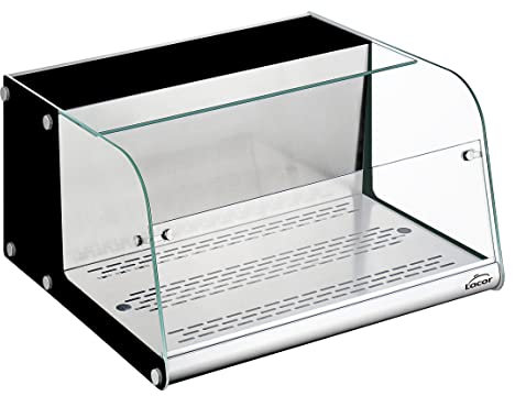 Lacor - 69607 - Vitrina Refrigerada, Expositor de Alimentos, Cristal y Acero Inoxidable, 105 W, Capacidad: 40 L, Termostato Regulable: 2ºC - 12ºC