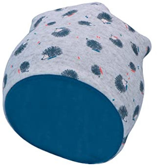 Sterntaler Baby Jungen Beanie Baby Slouch-Beanie Igel Mütze - Beanie Baby, Kinderbeanie - gefüttert mit Baumwoll Fleece - hellgrau, 47