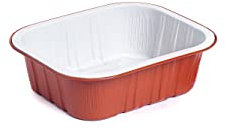 CONTITAL AS220500 | Teglie Forno Usa e Getta Extra-Rigide, Vaschette Alluminio 1 Porzione Laccato Bianco/Rame | Contenitori Monoporzione per Alimenti | Ideali per Microonde e Asporto | 50 Pezzi