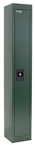 Rottner Armoire à fusils Tom, Acier, Serrure à Cylindre avec 2 clés, Vert, LxHxP 20x125x20 cm, Armoire à fusils pour 1 Arme Longue, intérieur en Feutre, Armoire à munitions avec kit de Fixation