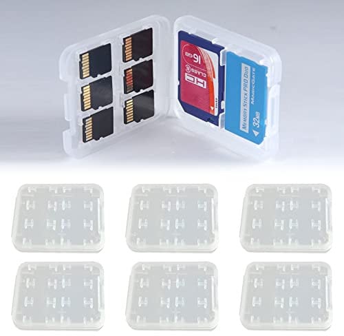Speicherkartenhüllen, Aufbewahrungsbox,Speicherkarte Schutzbox, Speicherkarten Aufbewahrung, Transparent SD Karten Etui, SD Karten Hülle TF Card Case SIM Karte Box, Für SD MMC MicroSD, 6 Stück