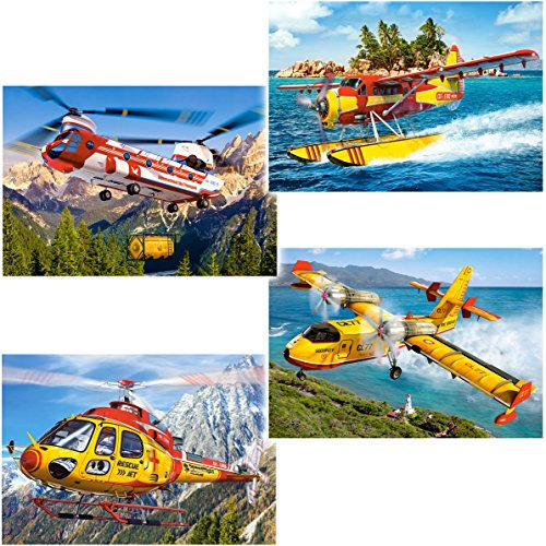 alles-meine.de GmbH 2 Stück Mini Puzzle/Minipuzzle - 54 Teile - Flugzeug/Helikopter/Hubschrauber - inkl. Name - für Kinder & Erwachsene - Kinderpuzzle - Minipuzzles M..
