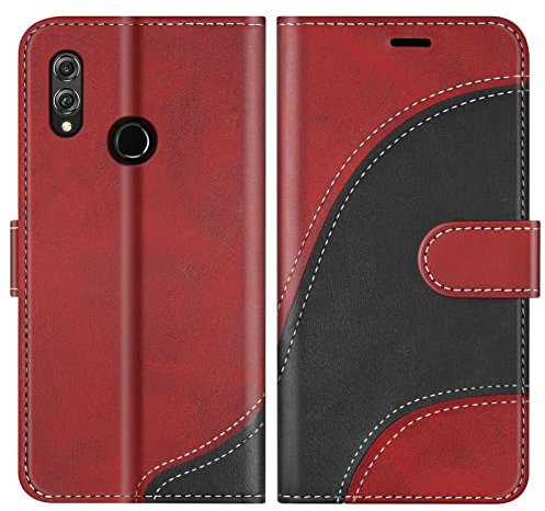 BoxTii Coque pour Huawei Honor 8X, Portefeuille Etui en Cuir PU, Magnétique Protection Housse Coque pour Huawei Honor 8X, Rouge
