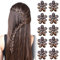 Vesaneae 10 Pezzi Clip Capelli, Tornante per Capelli Diamantati, Eleganti Piccole Mollette con Fiore, Forcina Antiscivolo, Capelli Fermaglio per le Donne, Pinze per Capelli in Metallo (Black)