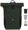 LARKSON Rucksack Damen Herren Grün - No 4 - Rolltop Backpack mit Laptopfach Uni, Arbeit & Fahrrad - Großer Reiserucksack - Wasserabweisend