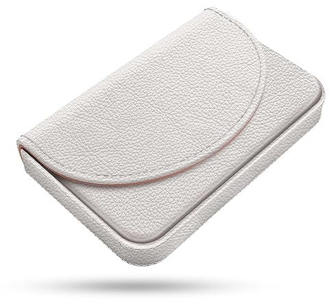 xiviers Visitenkartenhalter, PU-Leder Visitenkartenetui Farbdruck Muster Kartenhalter Brieftasche, Taschen Magnetische Kreditkartenhalter für Männer und Frauen, Weiss/opulenter Garten