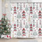GCIREC Merry Christmas Shower Curtain, Weihnachtsbaum mit roten Sternen Schneeflocke Neujahr Winter Badezimmer Vorhang wasserdicht Stoff Maschine waschbar mit 8 PCS Haken,120x180cm