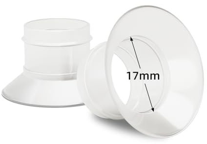 17MM Silicone Flange Inserts Compatible with Momcozy, KISSBOBO, Lansinoh, Elvie, Willow go, Spectra, Medela Freestyle Flex, Breast Pump Shields Reduce 24-25MM to 17MM (2PCS)