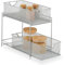 Relaxdays Küchen Organizer mit 2 Ausziehkörben Organizador Armario Cocina, 2 Cestas Extraíbles, Estante de Metal, Baño, 32 x 19 x 35,5 cm, Plateado, Acero