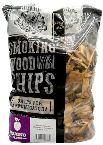 CHIPS PRUGNO - PLUM - Legna per affumicatura HARDCORE BARBECUE essenza alla prugna - Pezzi di legno per affumicare dal sapore rotondo- Circa 500-700 gr