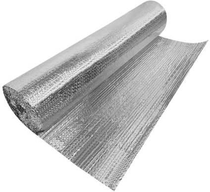 PILBELLES Aislante Térmico Reflexivo de Aluminio y Burbujas Triple Capa 0.5x5 m (2.5 m²) | Ventanas, Radiadores, Cajón Persianas, Puertas, Camper, Buhardilla, Uso Industrial, Viviendas