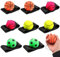 FENGQ Springball mit Schnur, 8 Stück Handgelenk Return Ball, Ø 6 cm Ball an Schnur Kinder, für Kinder und Erwachsene, Fußball, Basketball, Tennis, Basebal(Mehrfarbig)