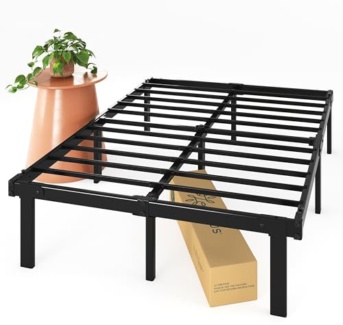 Zinus Caleb Somier 150x200 cm - Altura 36 cm - Base Cama Queen Size en Acero - Láminas de Metal - Montaje Fácil- Espacio de Almacenamiento - Negro