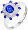 KnSam 18 Karat 750 Weiß Gold Freundschaftsringe Echtschmuck Frauen, Labor Erstellt Saphir Pärchen Ringe 1.47ct Blau Blumen 750 Weißgold Diamantring mit Moissanit, Gr.53 (16.9)