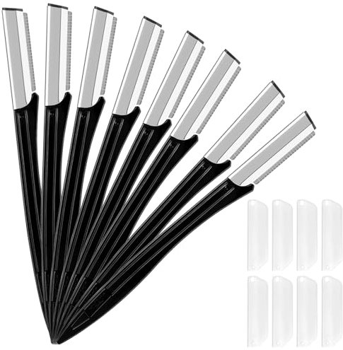Outil de dermaplaning pour visage, 8 rasoirs de précision pour sourcils et visage pour femme, rasoir pour les sourcils et le visage pour homme et femme