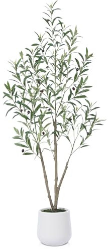 CROSOFMI Piante Finte da Interno Ulivo Finto 150 cm Grandi Piante Artificiali Alta con Vaso Balconi Moderni Decorativo(1 Pack)